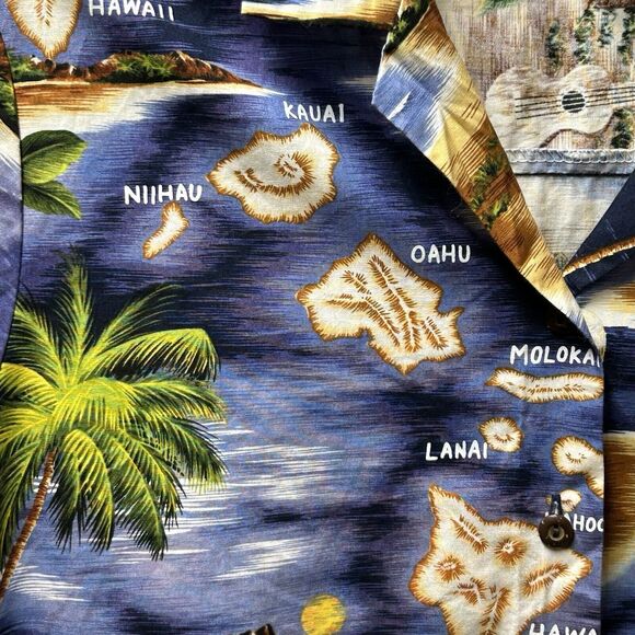 Puanani By Rjc Hawaiian Shirt Unisex Cotton USA Made Island Map Beach Music - XL - Picture 8 of 12
